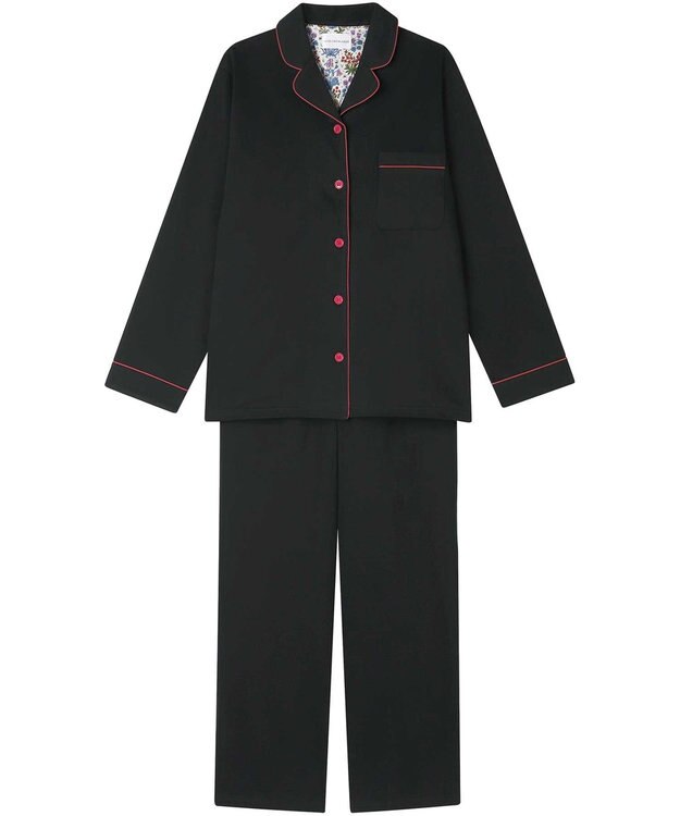 une nana cool 【綿100%】72/2 メガハイゲージパジャマ MADE WITH LIBERTY FABRIC ブラック