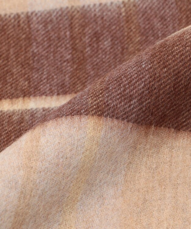 MOONBAT MACKINTOSH PHILOSOPHY ウール100%超大判チェックポンチョストール／幅70cm ブラウン