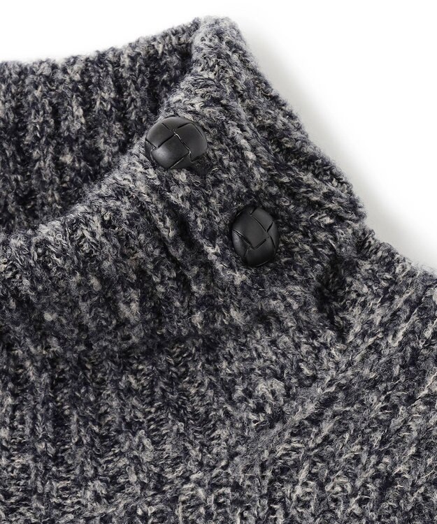 JOSEPH HOMME エクストラファインブークレ　タートルネックニット ネイビー系