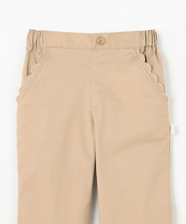 組曲 KIDS 【110-140㎝】スカラップポケット７分丈 パンツ ベージュ系