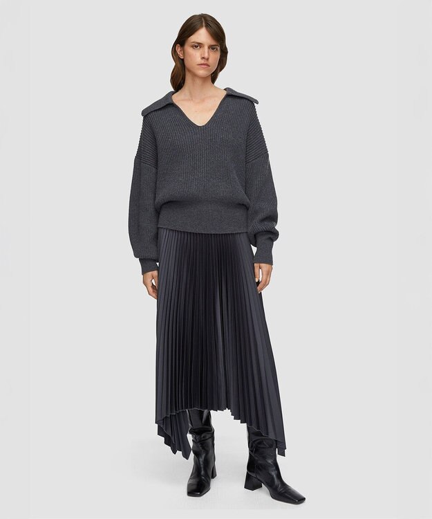 JOSEPH ニットウィーブプリッセ　スカート Smoke