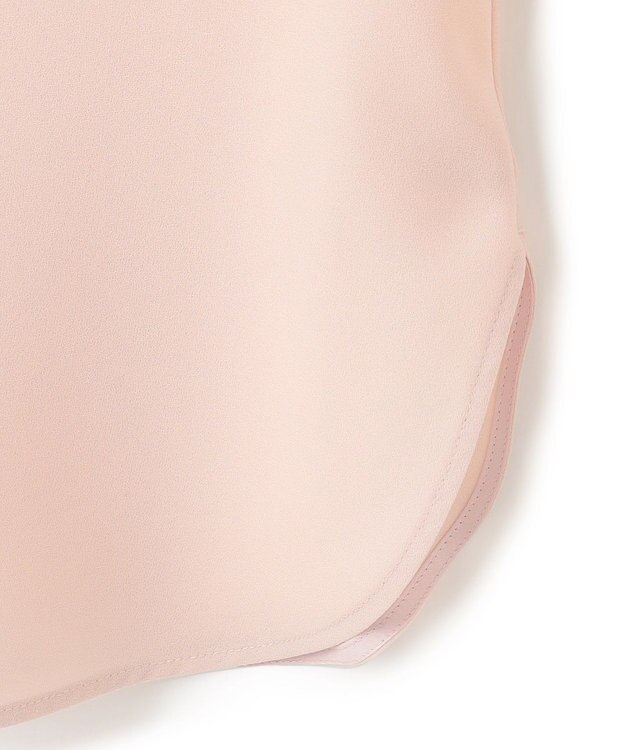 BEIGE， 【洗える】STOW / バンドカラーフリルブラウス Nude