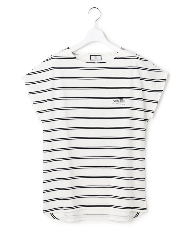 J.PRESS YORK STREET 【WOMEN】キャップスリーブ ボーダーTシャツ ホワイト系1
