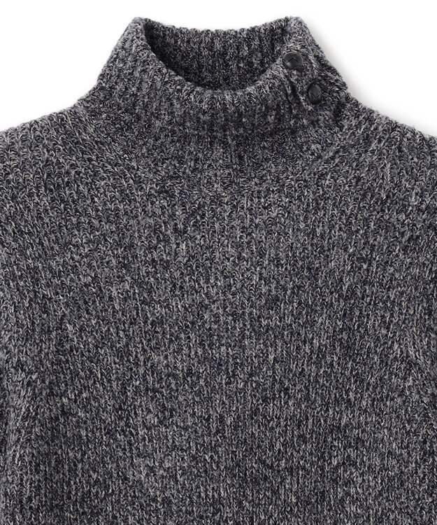 JOSEPH HOMME エクストラファインブークレ　タートルネックニット ネイビー系