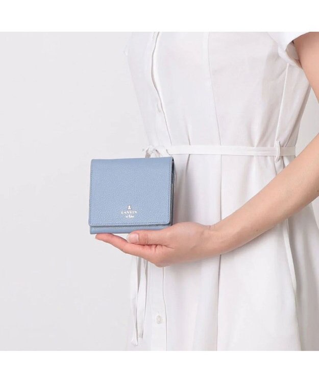 LANVIN en Bleu メラニー 二つ折りBOX財布 ペールブルー