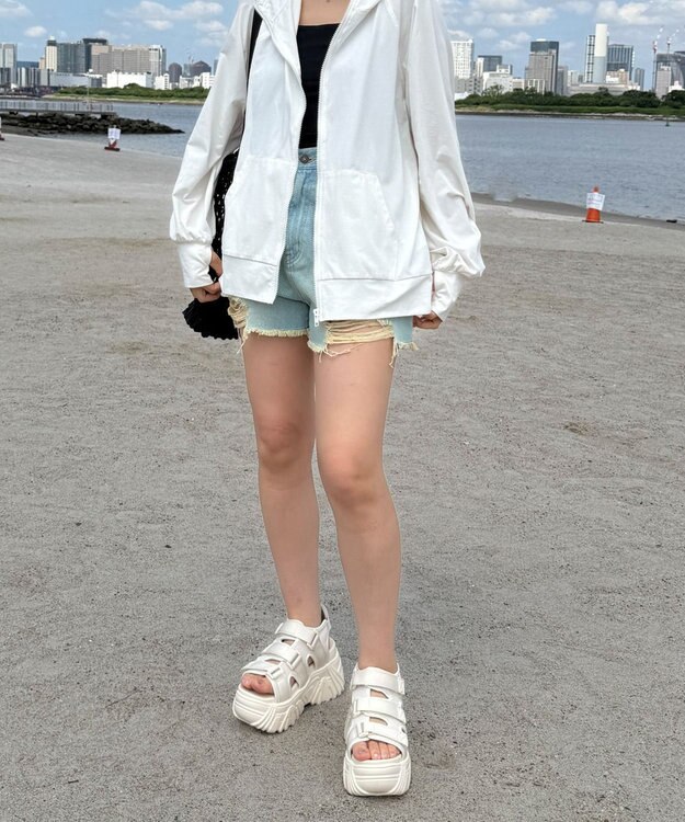 WEGO 【UVカット/吸水速乾】ラッシュガードパーカー ホワイト