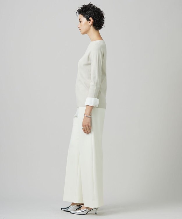 ICB 【洗える】 Peツイルダウンファブリック ワイドパンツ アイボリー系