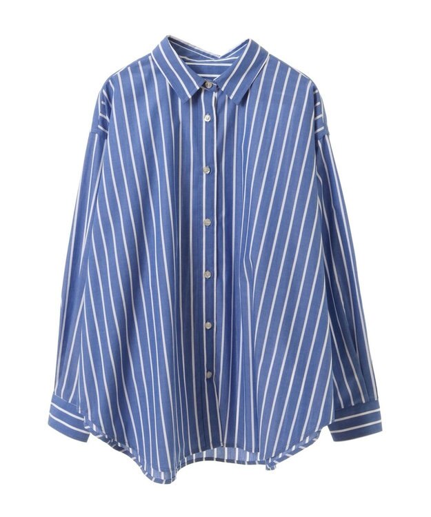 AMERICAN HOLIC イージーケアブロードシャツ Stripe Sax