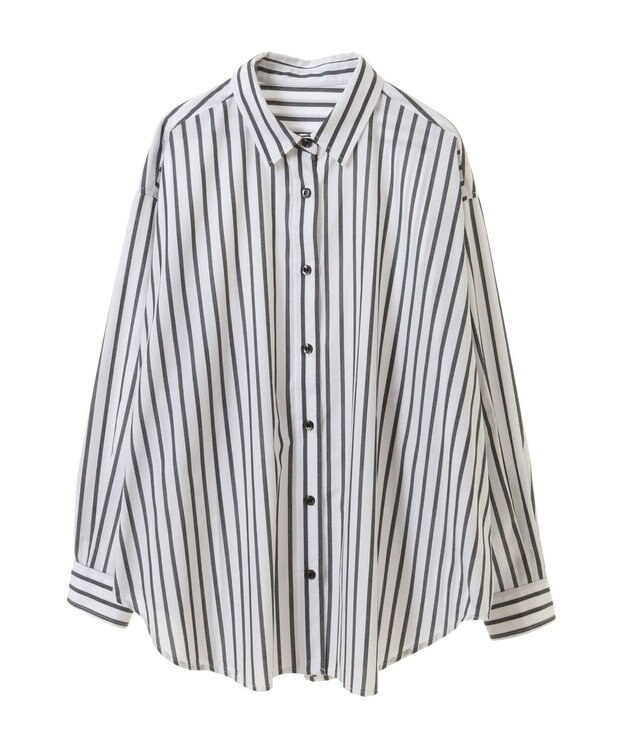 AMERICAN HOLIC イージーケアブロードシャツ Stripe Black