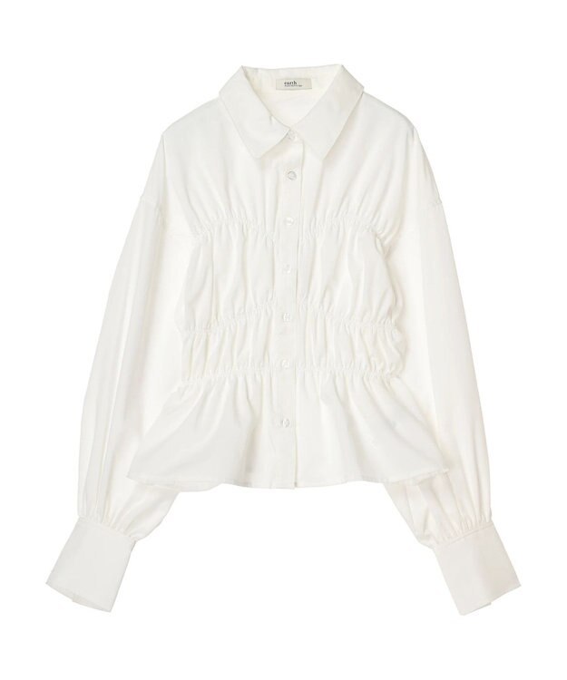 earth music&ecology ビスチェライクシャーリングシャツ White