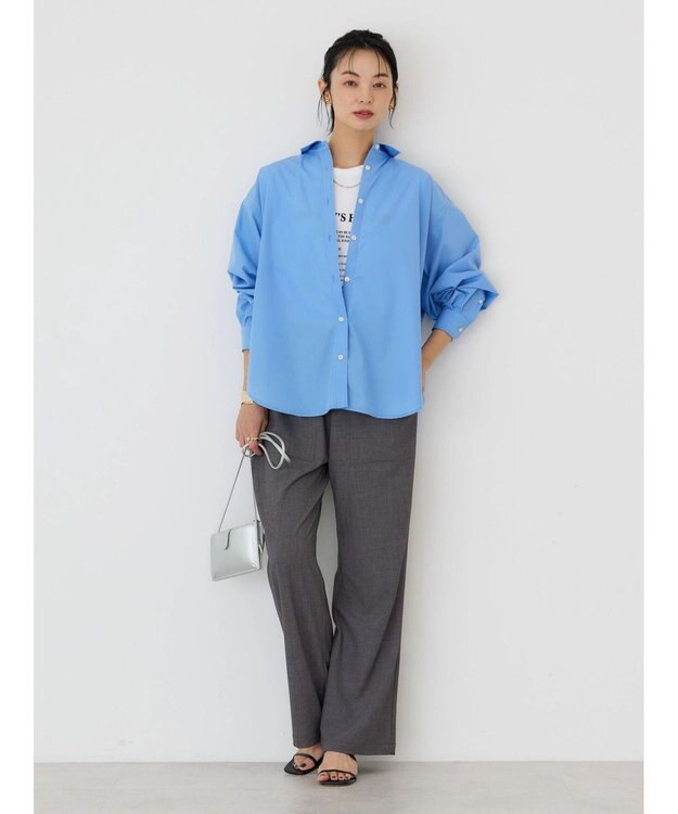 AMERICAN HOLIC イージーケアブロードシャツ Sax