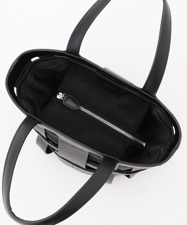 Y'SACCS 【リサイクルレザー】メッシュかごバッグ　small ブラック×ブラック