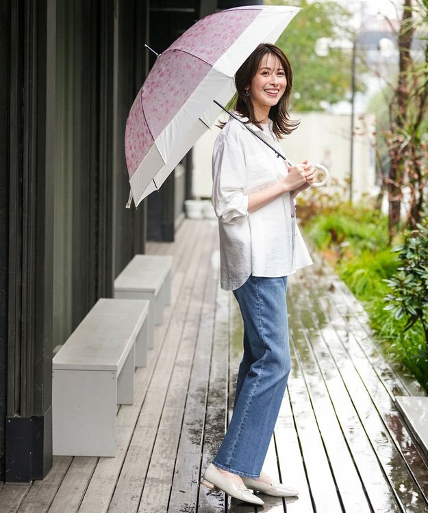 ANY SIS 【WEB・一部店舗限定】切り継ぎフラワー アンブレラ ピンク