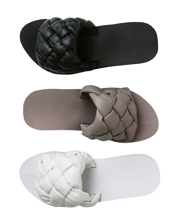 San-ai Resort（三愛水着楽園） 編込み厚底ビーチサンダル【San-ai Resort（サンアイリゾート）】 ブラック