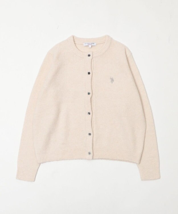 WEGO 【WEB限定/25年秋冬新作】別注USPOLO微起毛カーデ ホワイトアイボリー