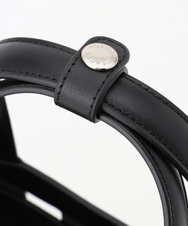 Y'SACCS 【リサイクルレザー】メッシュかごバッグ　small ブラック×ブラック