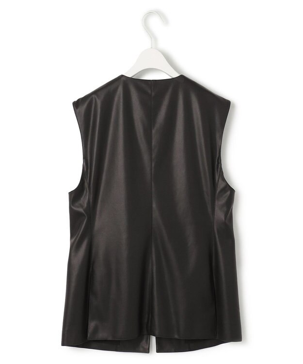 ICB フェイクレザー ベスト ブラック系