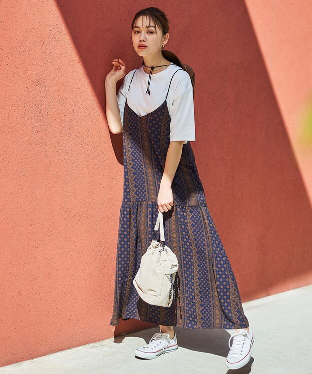 ANY ライトブッチャーキャミワンピース ネイビー系