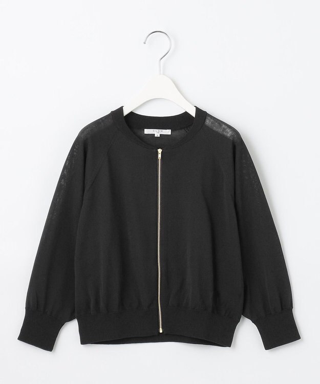 23区 S 【SLOW/洗える】シアージップカーディガン ブラック系