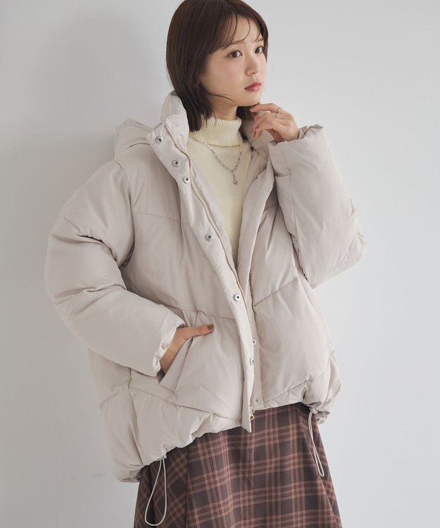 earth music&ecology 2WAYパファーブルゾン Beige