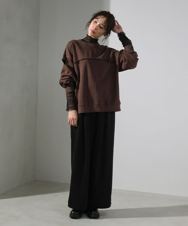 Green Parks ・ＤＯＵＢＬＥ　ＦＬＡＧＳ　カットオフピグメントスウェ Brown