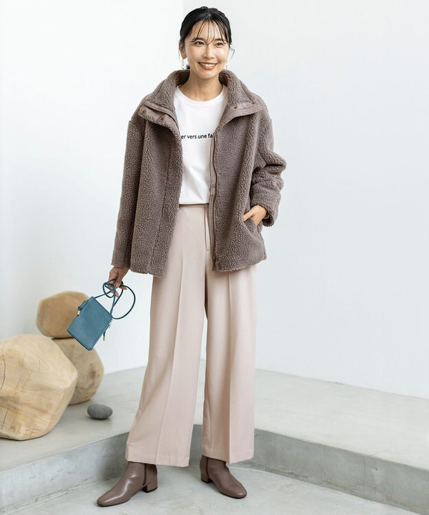 ANY 【LLサイズ有り】ソフトタッチローヒールブーツ モカ