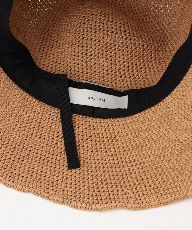 ANY ラフィア風ペーパーハット ブラウン