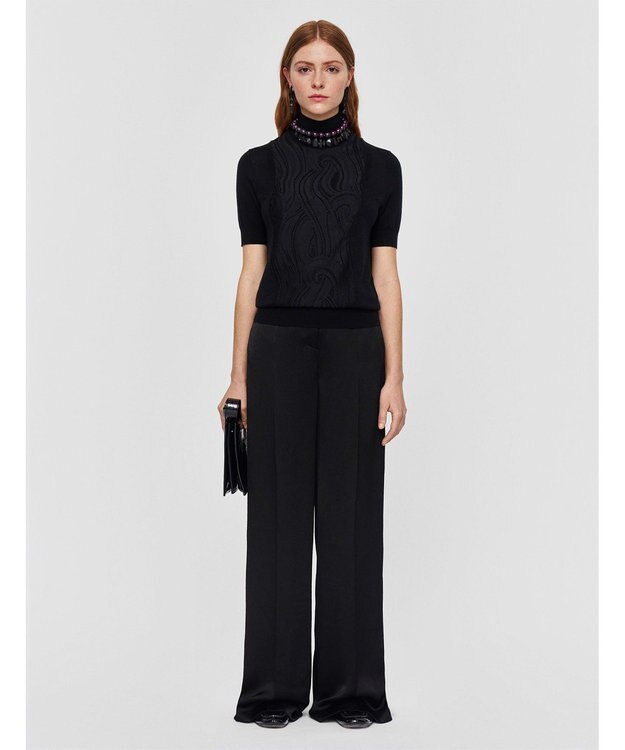 JOSEPH レース&ニット　ショートスリーブニット Black