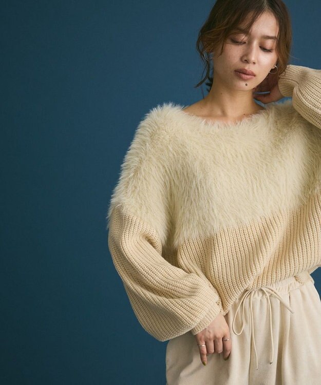 Green Parks ・Ｐｅｔｉｔ　Ｆｌｅｕｒ　シャギーキリカエニット Ivory