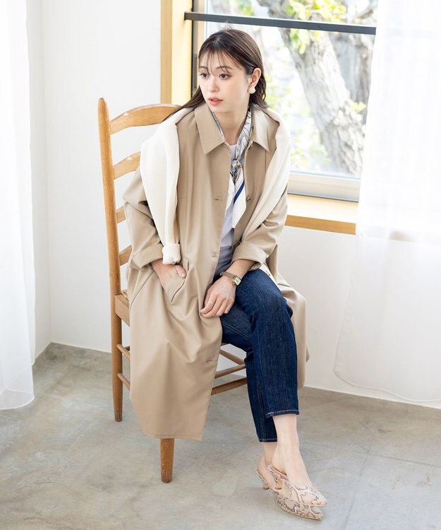 Tiaclasse L 【洗える】ステンカラーコート ベージュ
