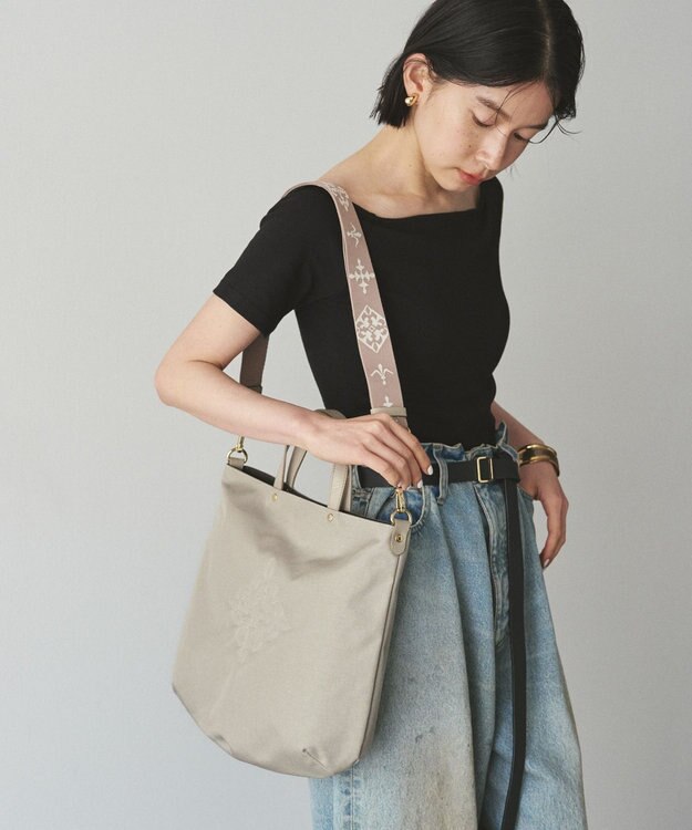 russet 《トートバッグ人気NO.1モデル》スリム2WAYトートバッグ <ナイロン>(CE-1404-WEB) L.Greige