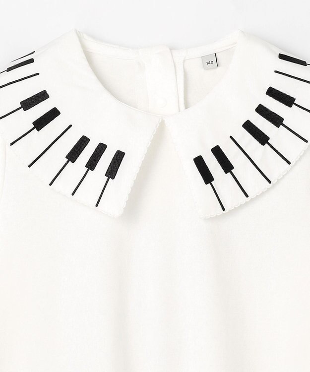 ANY KIDS 音符＆鍵盤デザインブラウス エクリュ×鍵盤