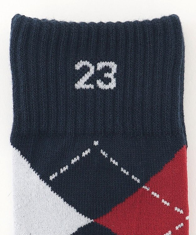23区GOLF 【MEN】アーガイル柄　レギュラーソックス ネイビー系
