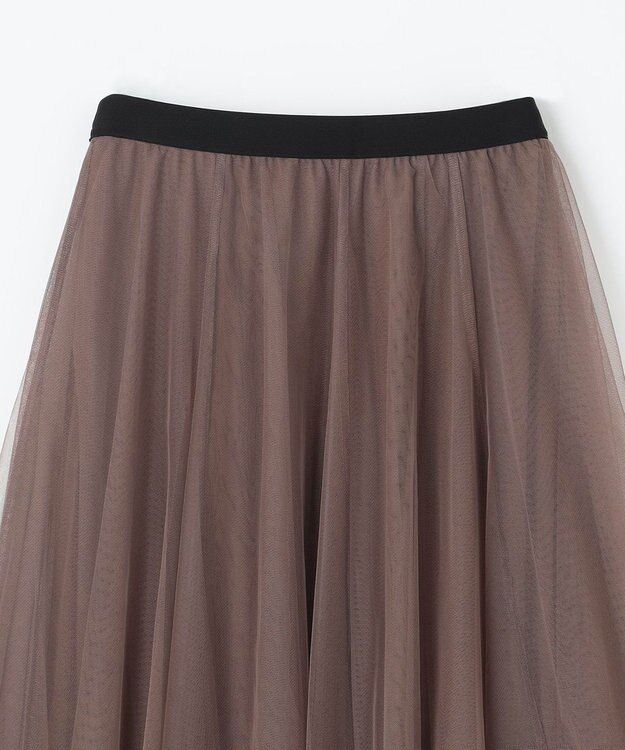 ANY 【ウエストゴム】チュールフレアースカート モカ