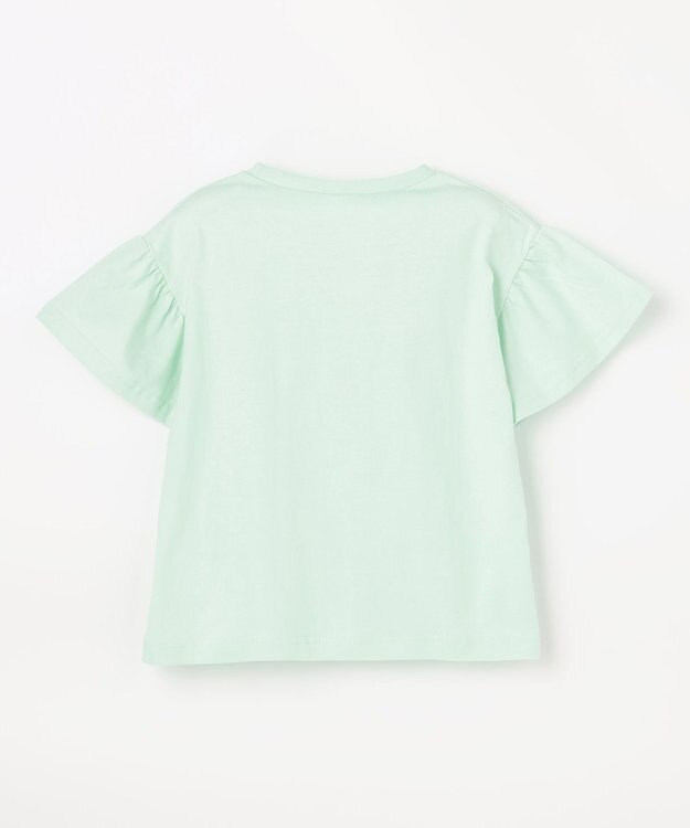 ANY KIDS 【綿100%】ドロップショルダー アニマルプリントTシャツ ミント×イヌ