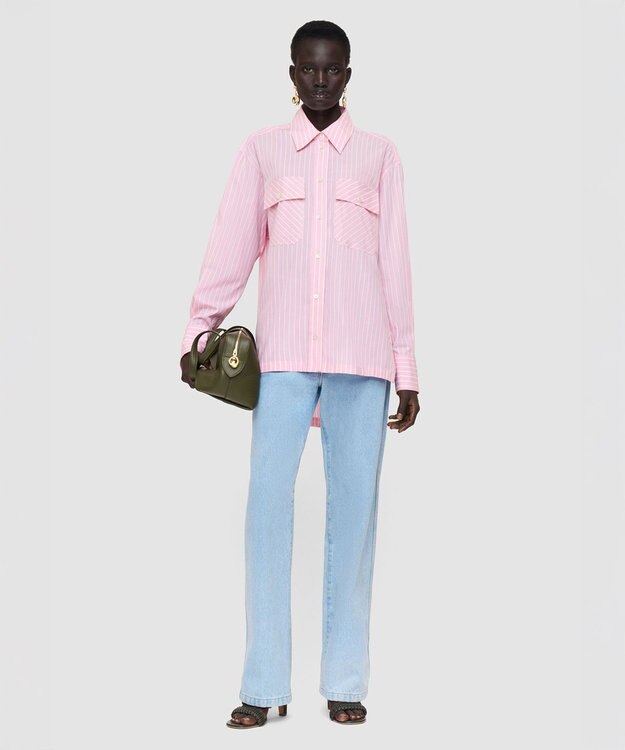 JOSEPH コットンストライプシャツ Pink Stripes