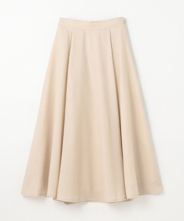 GRACE CONTINENTAL リネンタッチタックフレアスカート ベージュ