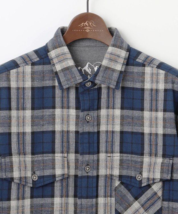JOSEPH ABBOUD MOUNTAIN 【サスティナブル】オーガニックラフィーチェック シャツ ネイビー系4