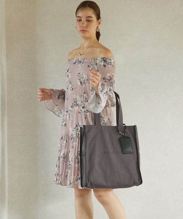 style code 【MERCURYDUO/マーキュリーデュオ】カードケース付　キャンバストートバッグ 推し活バッグ パープル