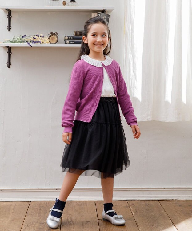 組曲 KIDS 【150-160㎝】プリーツカラー ブラウス オフホワイト系