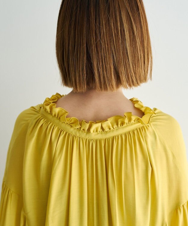 YECCA VECCA シャーリングギャザーリボンブラウス Yellow