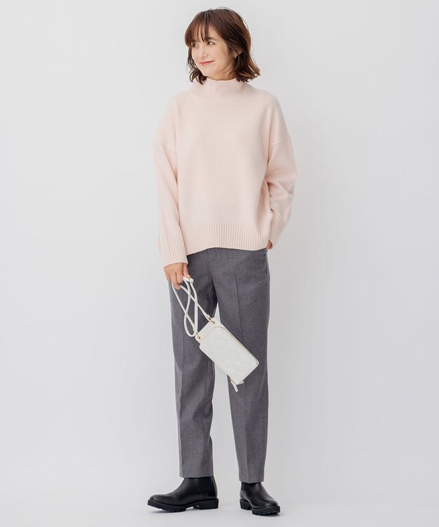 23区 【CLASSY.1月号掲載】ウールミルドストレッチ テーパードパンツ チャコール