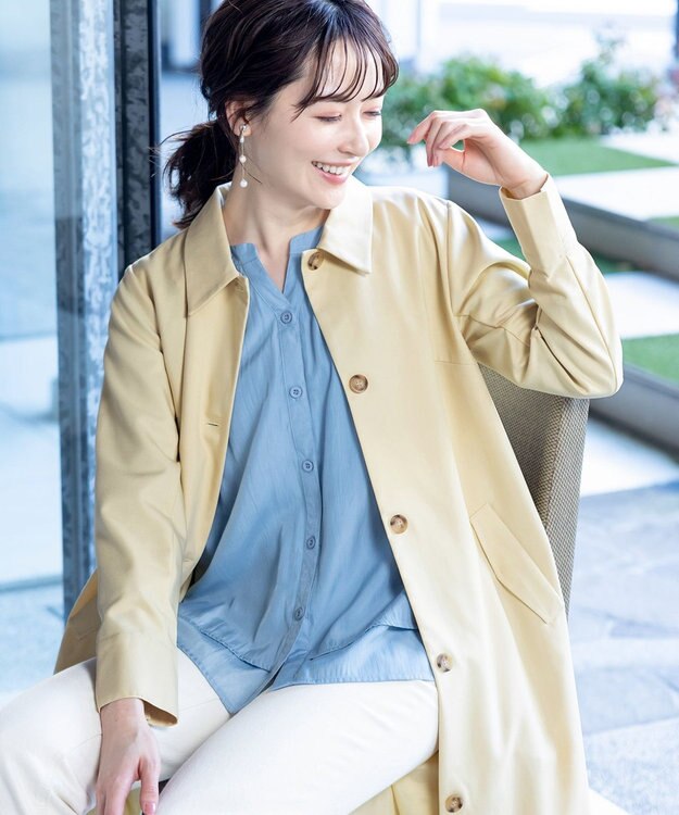 Tiaclasse L 【洗える】ステンカラーコート イエロー