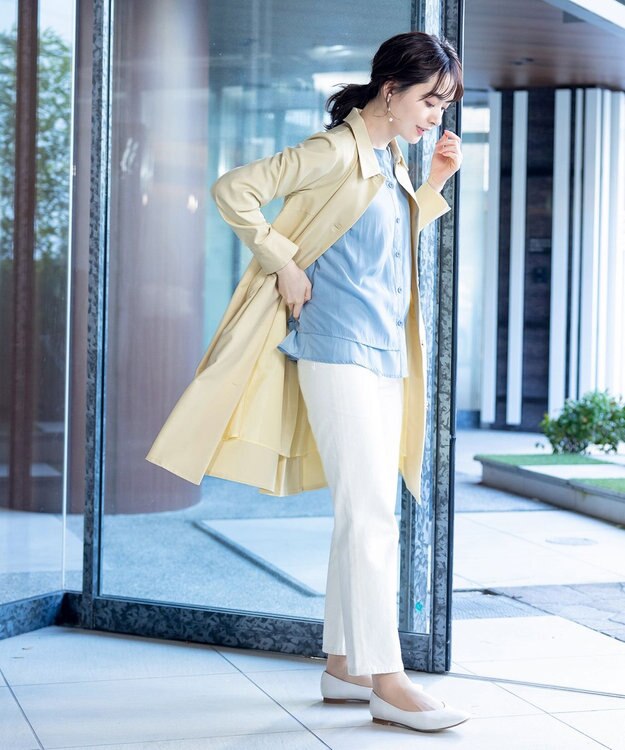 Tiaclasse L 【洗える】ステンカラーコート イエロー