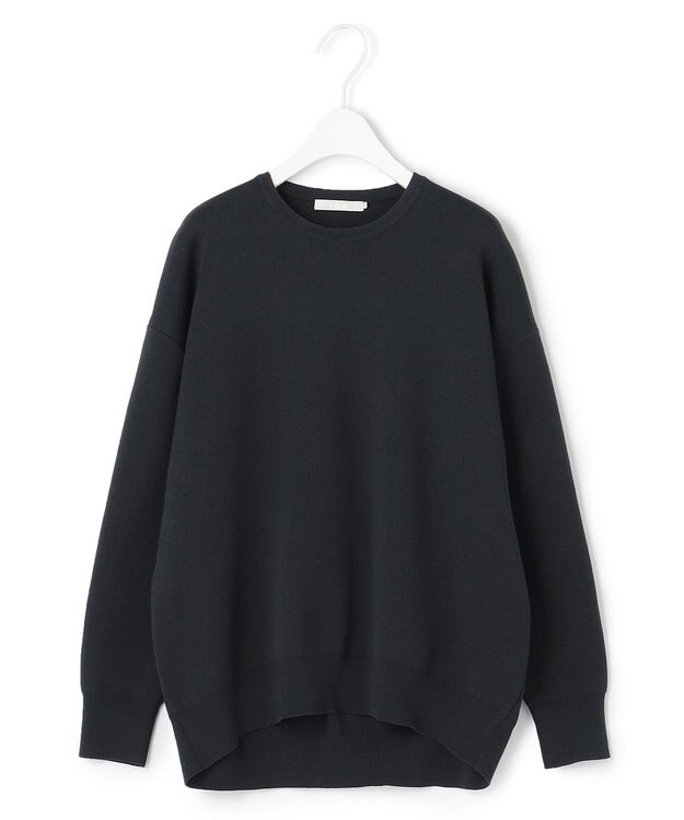 ICB 【洗える】コットンポリエステルスムース プルオーバー チャコール系