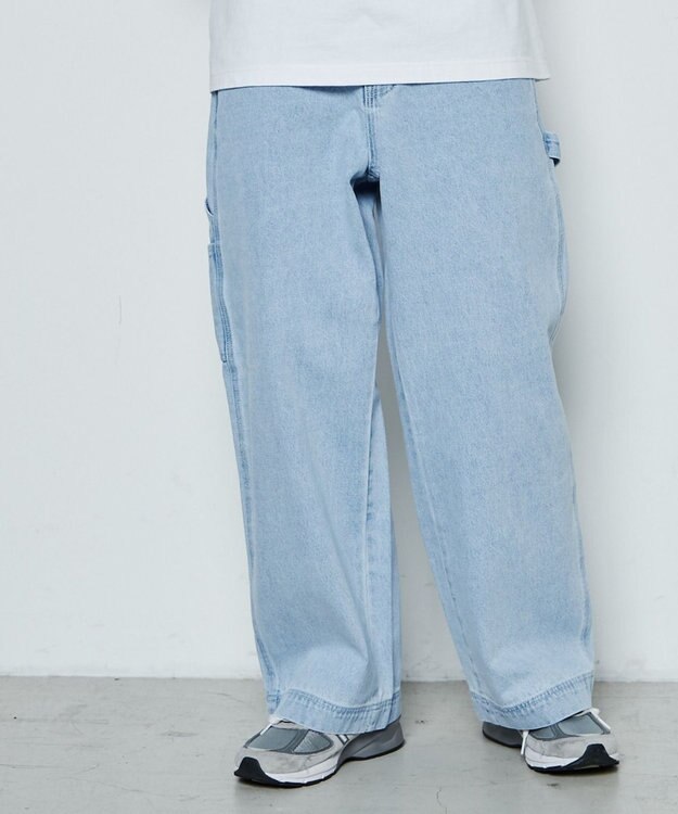 WEGO ルーズペインターパンツ デニム淡色