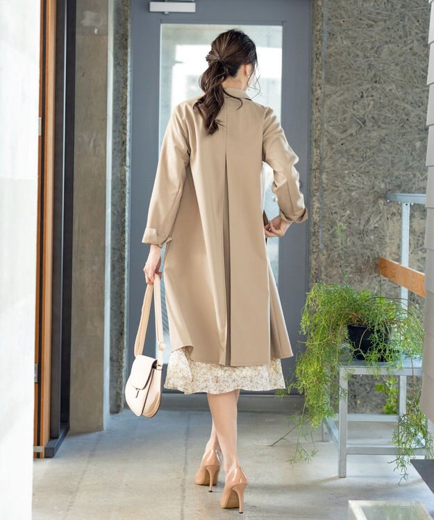 Tiaclasse L 【洗える】ステンカラーコート ベージュ