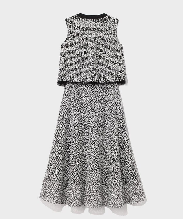 GRACE CONTINENTAL フェザーembドレス ホワイト