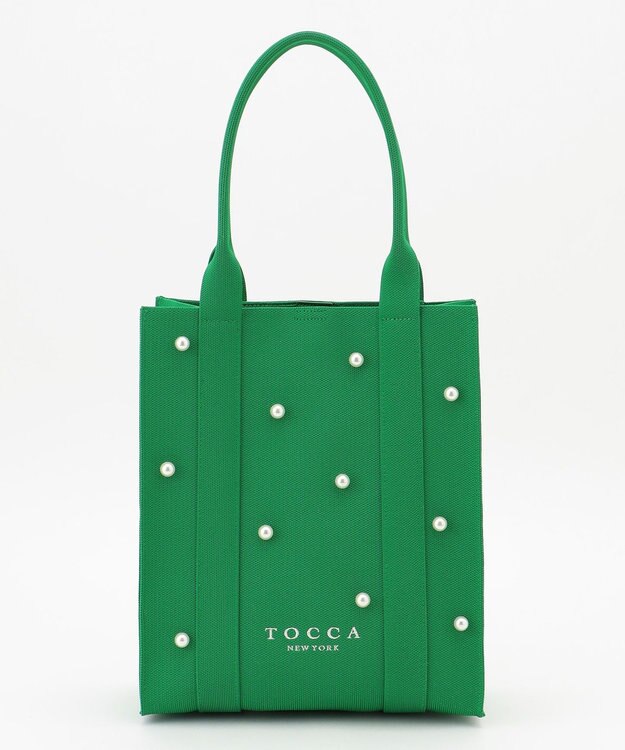 TOCCA 【ヨンア×大人百花×TOCCAコラボ】【A4サイズ対応】RHYTHM OF PEARL KNITBAG ニットバッグ グリーン系