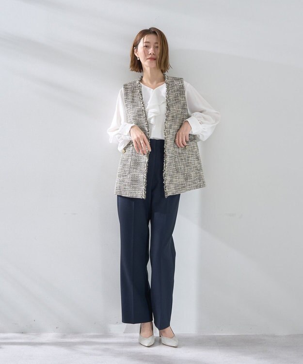 YECCA VECCA ラッフルブラウス White